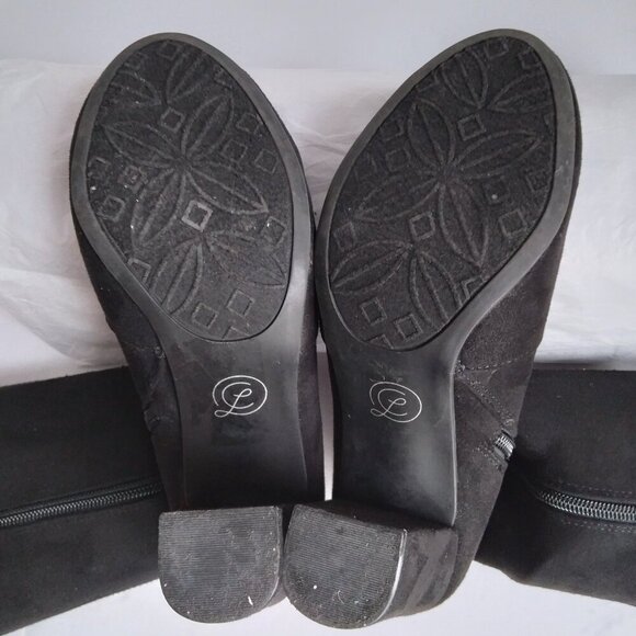 Chinese Laundry 'Briella' Black ThighHigh Suede Boots Floral Embroidery NWOB Sz6 - Picture 8 of 9